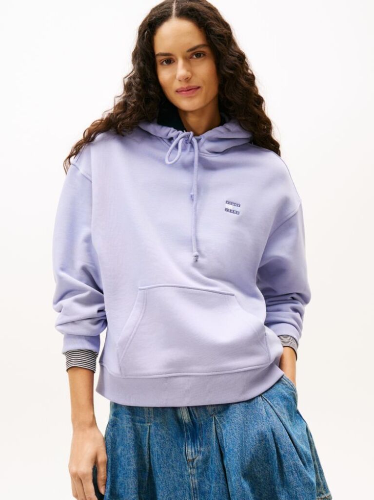 Μωβ Hoody Σε Boxy Γραμμή  Γυναίκες