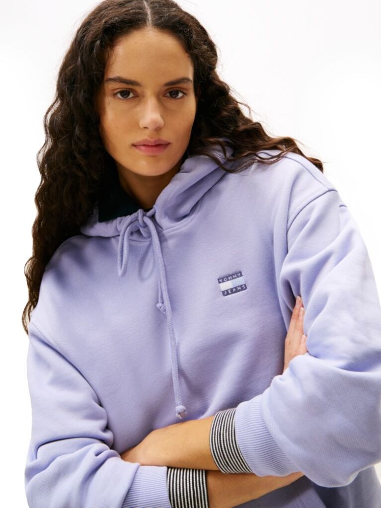 Μωβ Hoody Σε Boxy Γραμμή  Γυναίκες