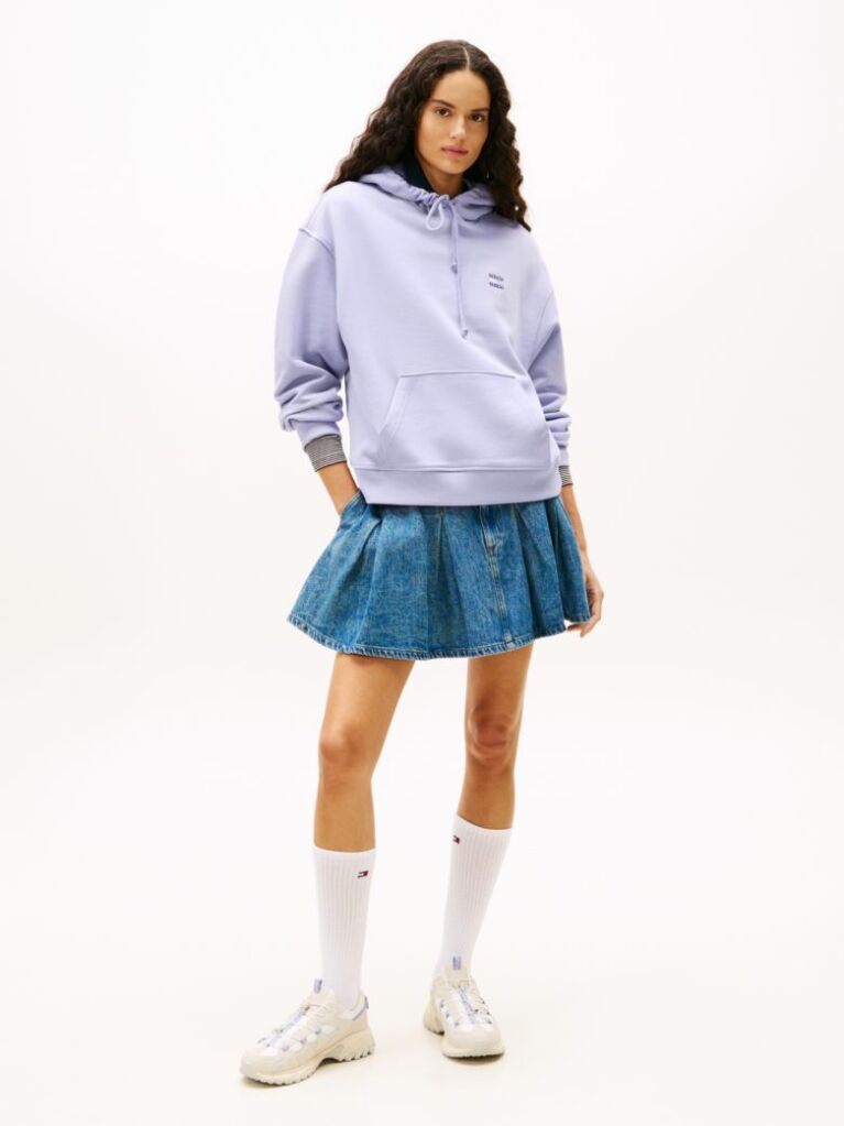 Μωβ Hoody Σε Boxy Γραμμή  Γυναίκες