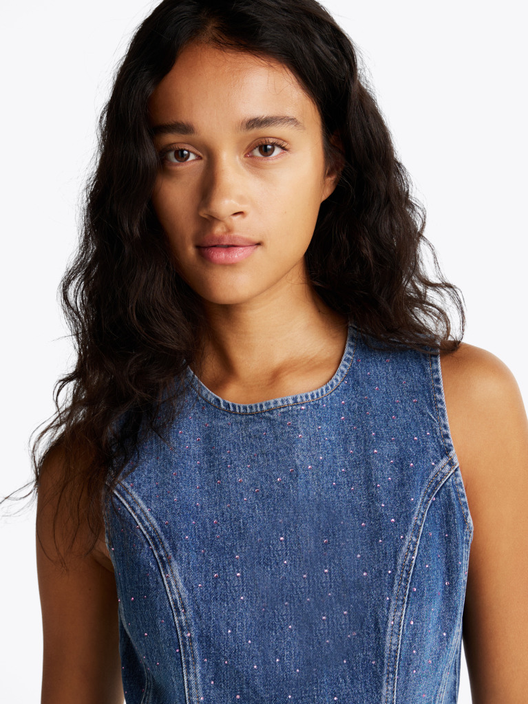 Denim Sparkle Denim Bodycon Mini Dress  Women