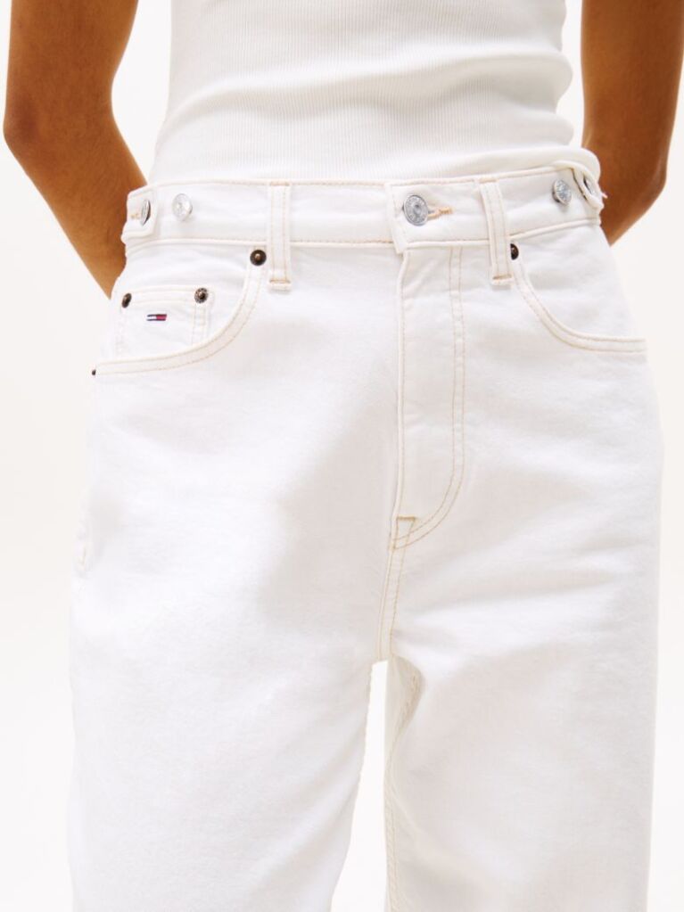 Denim High Rise Slim Straight White Jeans  Women