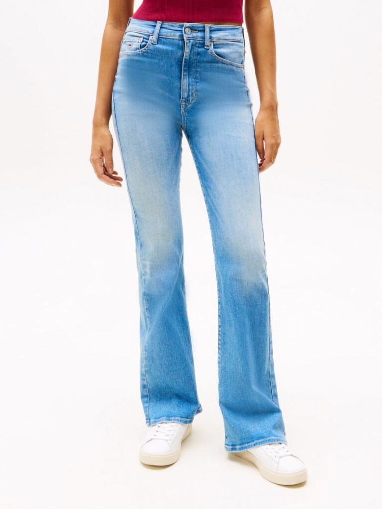 Denim Sylvia Ψηλόμεσο Τζιν Καμπάνα Με Ξεθωριασμένο Εφέ  Γυναίκες
