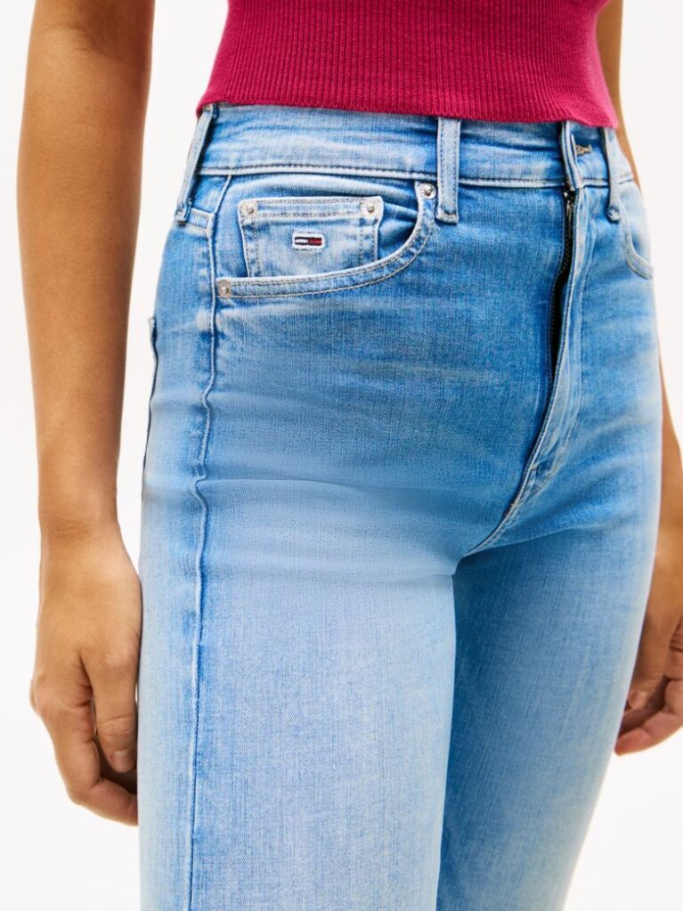 Denim Sylvia Ψηλόμεσο Τζιν Καμπάνα Με Ξεθωριασμένο Εφέ  Γυναίκες