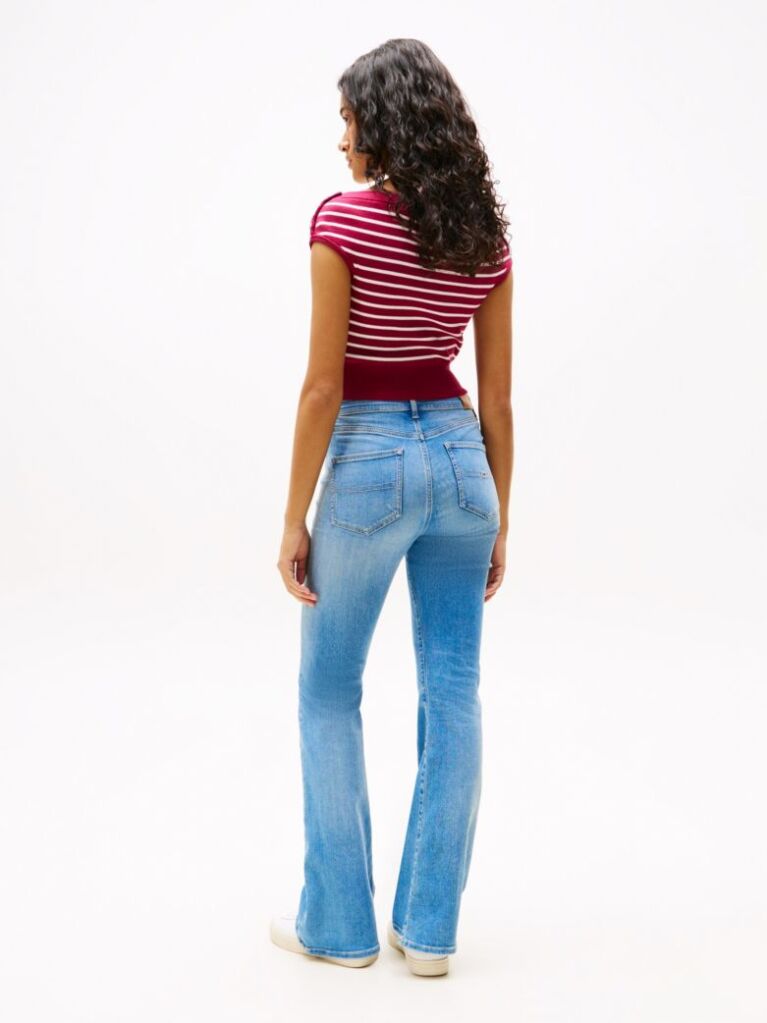 Denim Sylvia Ψηλόμεσο Τζιν Καμπάνα Με Ξεθωριασμένο Εφέ  Γυναίκες