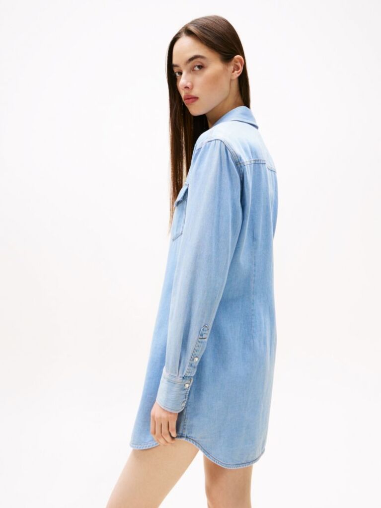 Denim Μίνι Denim Φόρεμα Σε Στιλ Πουκαμίσας  Γυναίκες