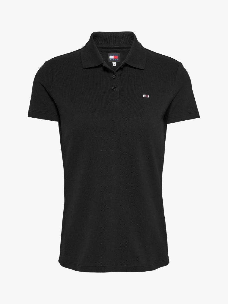 Black Essential Slim Fit Polo  Women