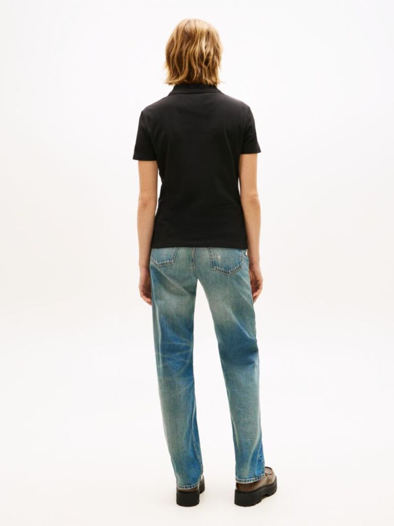Black Essential Slim Fit Polo  Women