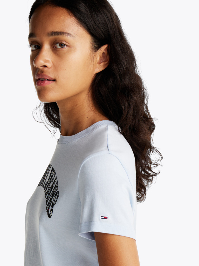 Blue Floral Logo T-Shirt  Women