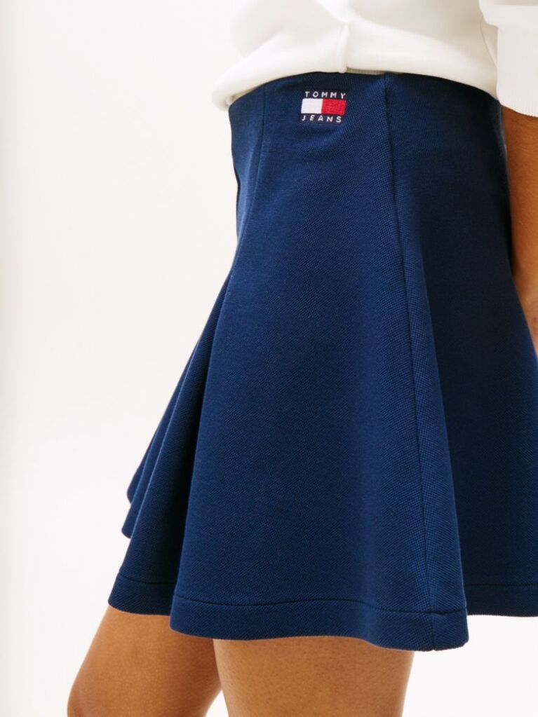 Blue Fit And Flare Mini Skirt  Women