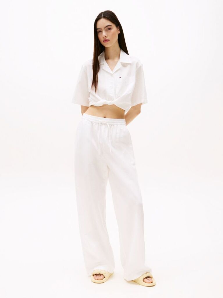 Beige Cropped Relaxed Short Sleeve Shirt  Women