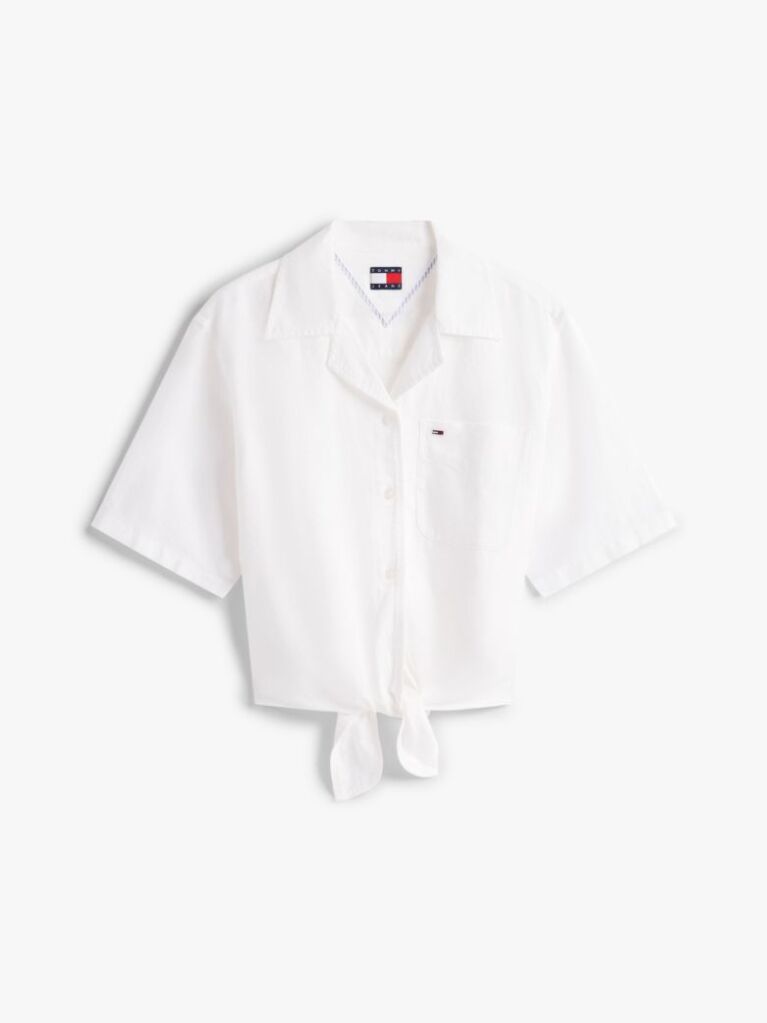 Beige Cropped Relaxed Short Sleeve Shirt  Women