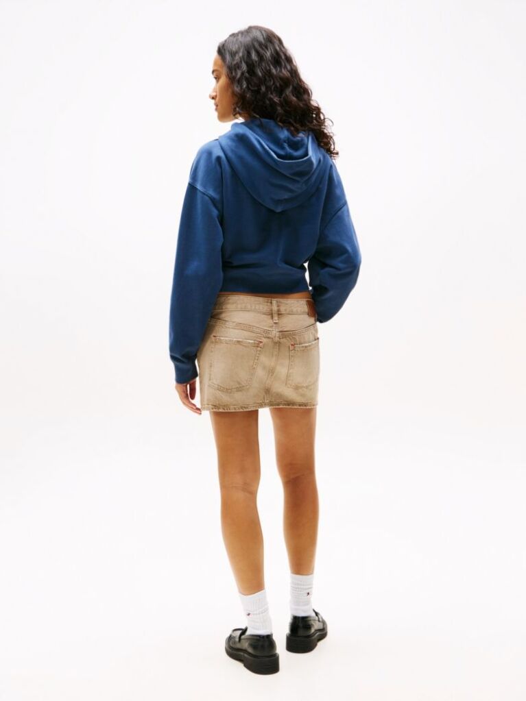 Purple Crest Logo Boxy Cropped Hoody  Women