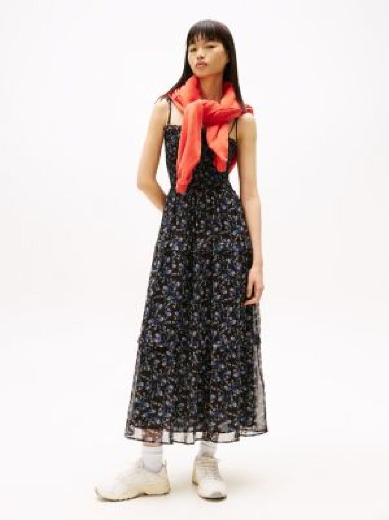 Multi Floral Print Chiffon Wrap Maxi Dress  Women