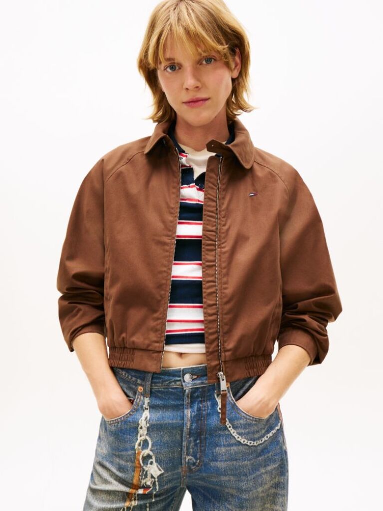 Brown Tommy Badge Water Repellent Jacket  Women