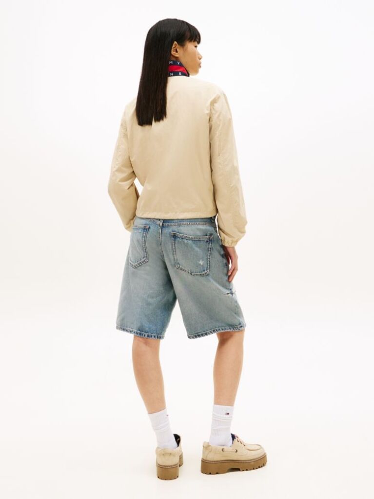 Beige Logo Collar Water Repellent Jacket  Women