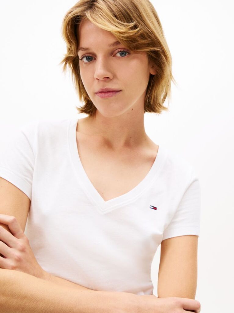 Beige V-Neck T-Shirt  Women