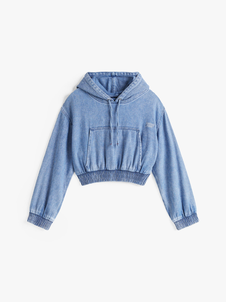 Denim Denim Hoody Με Cropped Μήκος  Γυναίκες