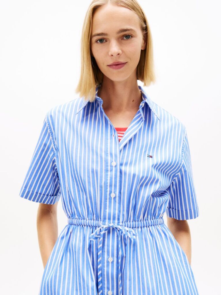 Multi Stripe Relaxed Mini Shirt Dress  Women