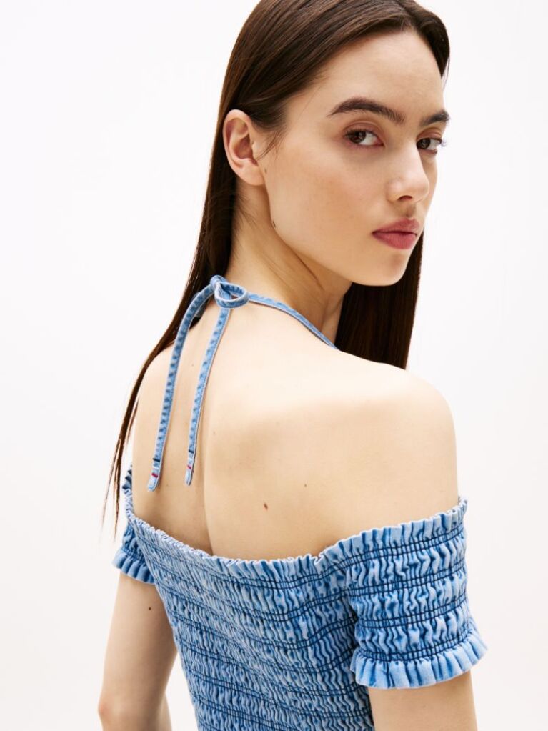 Denim Chambray Εβαζέ Μίνι Φόρεμα  Γυναίκες