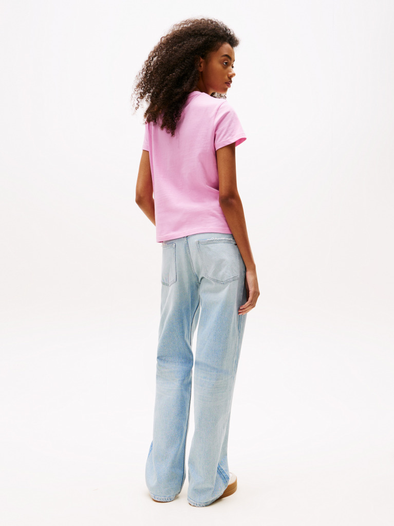 Pink Gradient Logo Crew Neck T-Shirt  Women