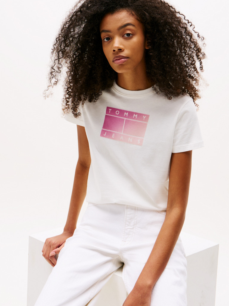 Μπεζ T-Shirt Με Λογότυπο Και Κλασική Λαιμόκοψη  Γυναίκες
