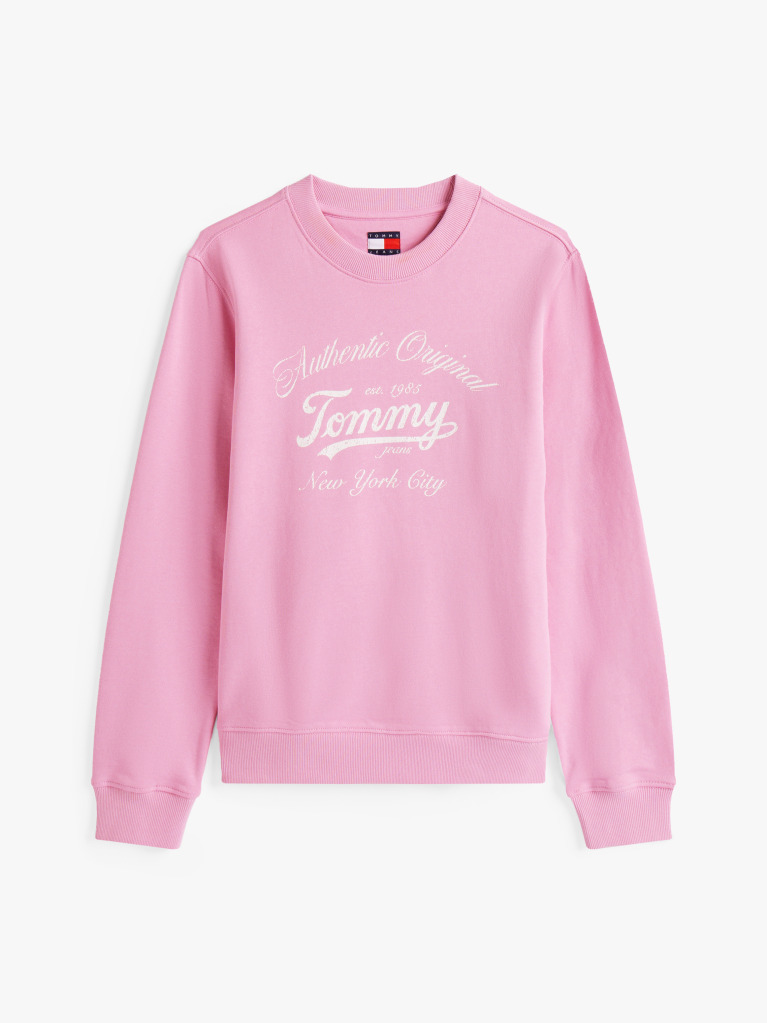 Pink Regular Essential Logo Crew Sweatshirt  Women
