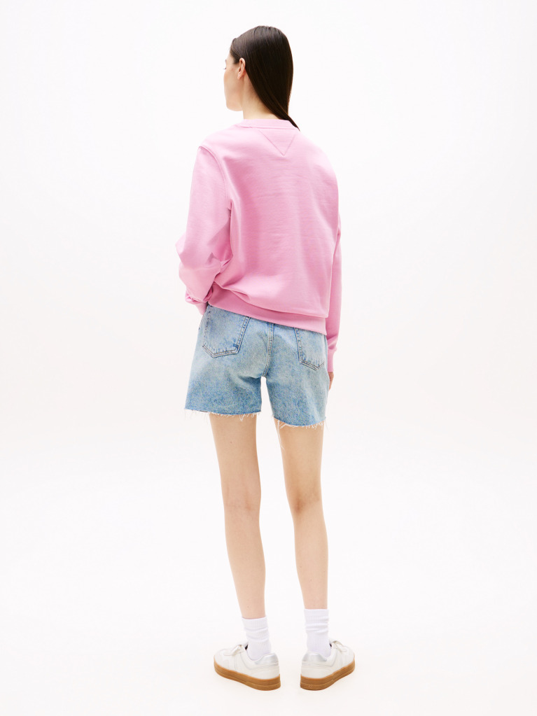 Pink Regular Essential Logo Crew Sweatshirt  Women
