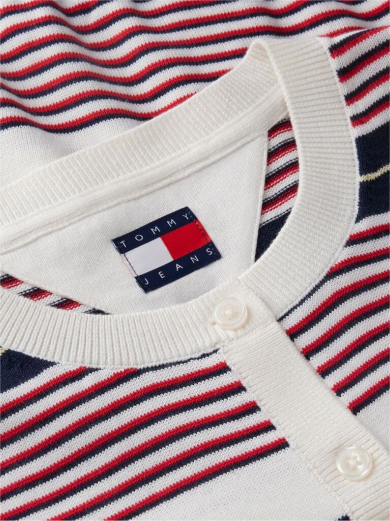 Multi Flag Embroidery Slim Crew Neck Cardigan  Women