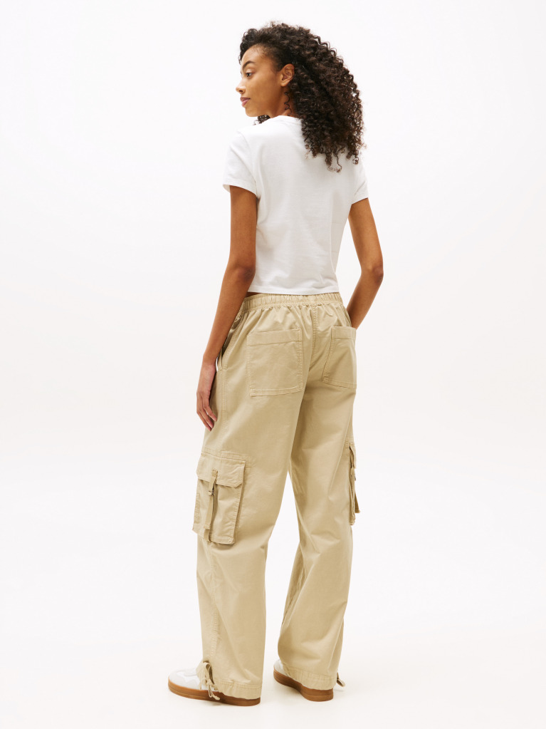 Khaki Loose Cargo Trousers  Women