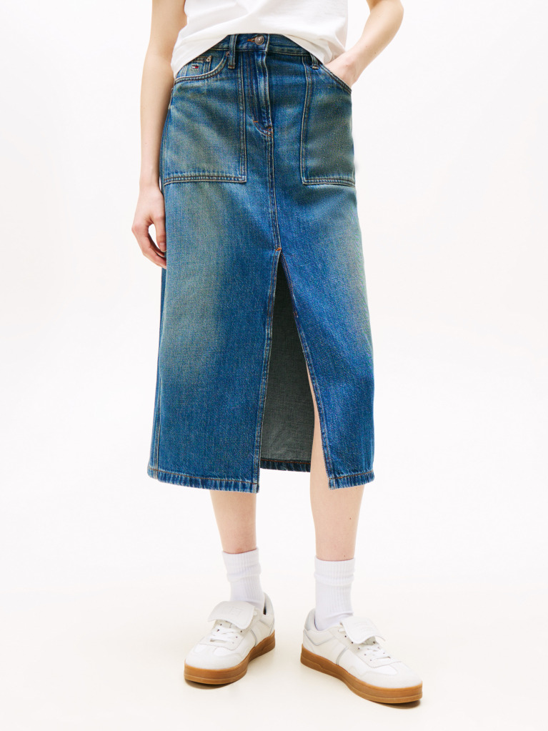 Denim Claire Utility Denim Midi Skirt  Women