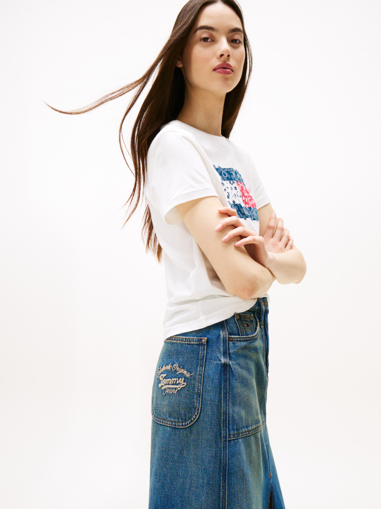 Denim Claire Utility Denim Midi Skirt  Women