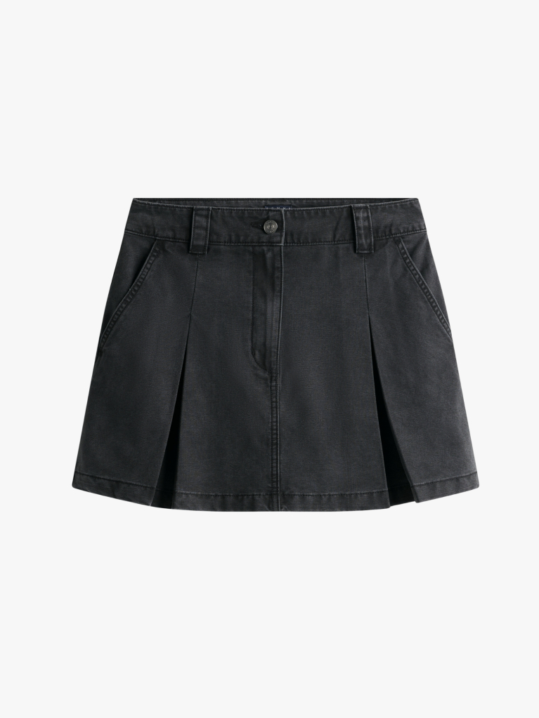 Μαύρο Πλισέ Denim Μίνι Φούστα  Γυναίκες