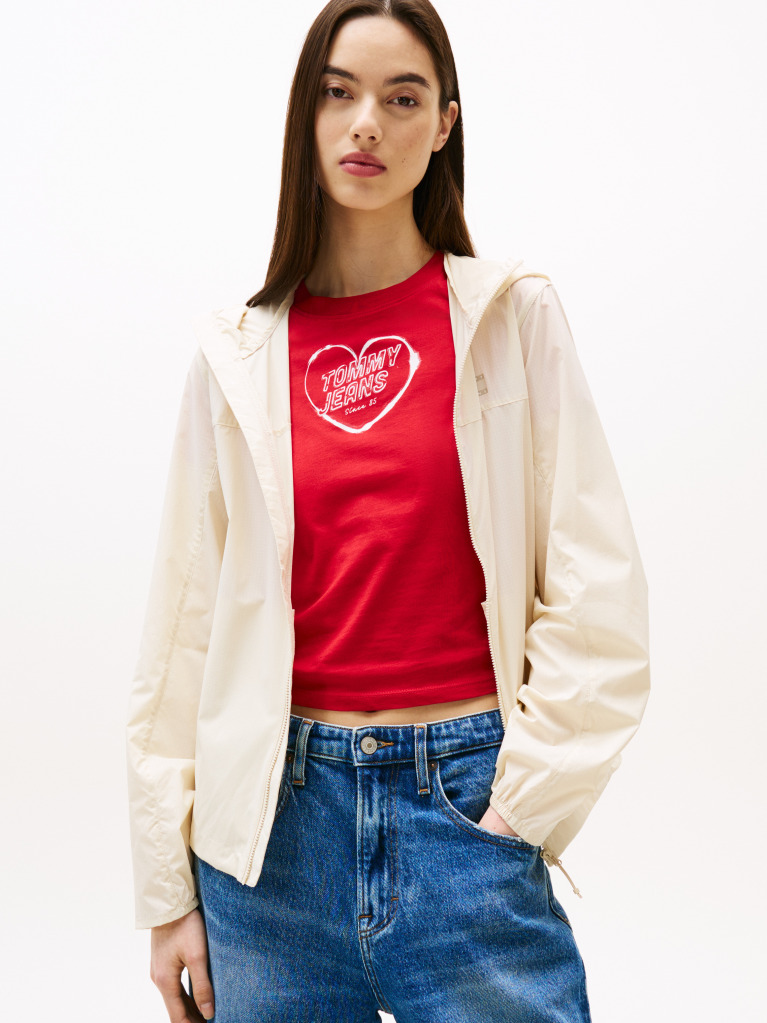 Beige Water Resistant Slim Windbreaker  Women