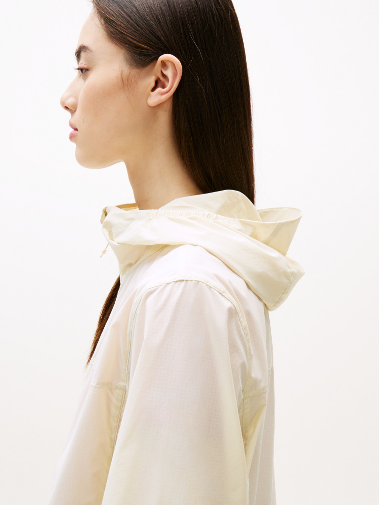 Beige Water Resistant Slim Windbreaker  Women