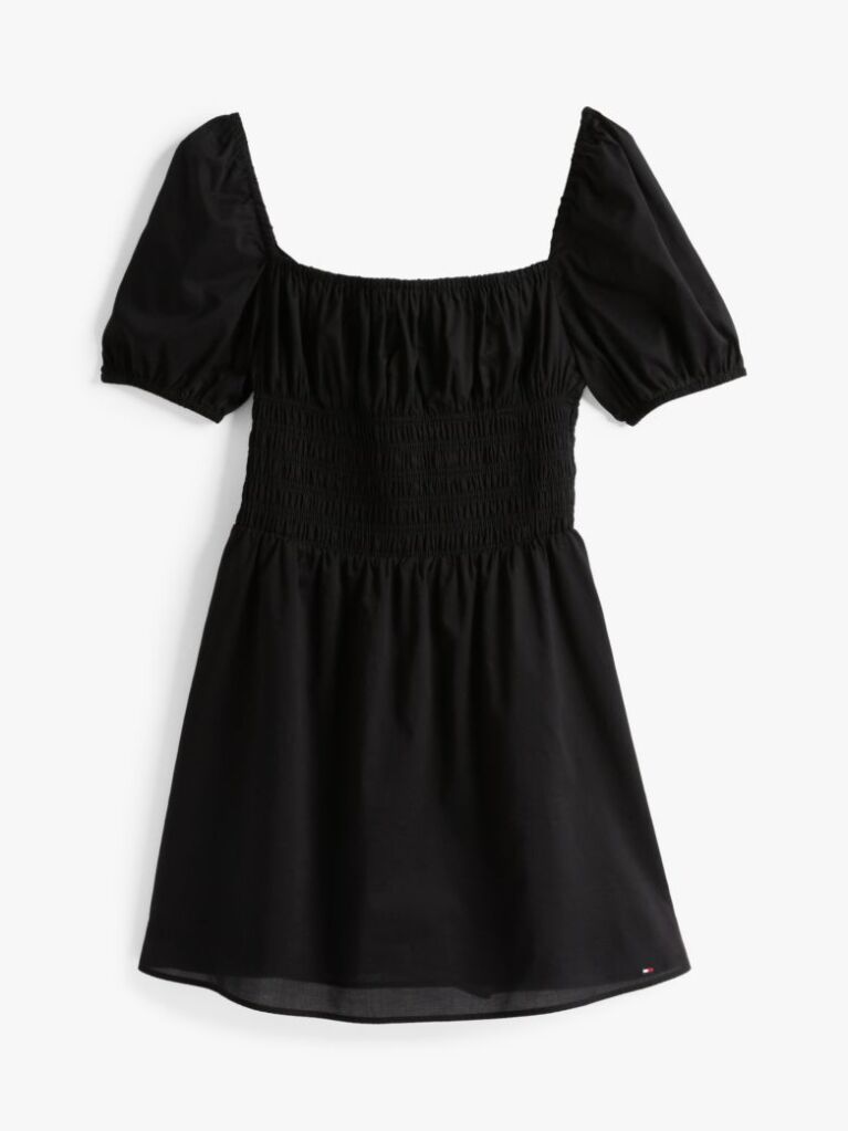 Black Voile Square Neck Mini Dress  Women
