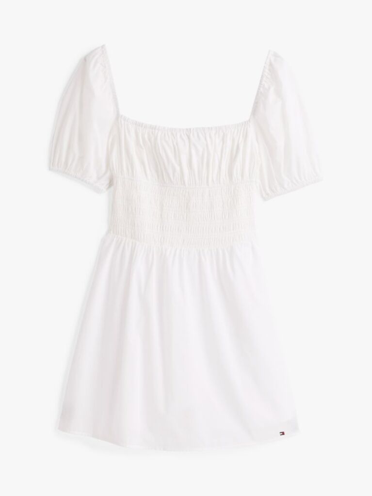 Beige Voile Square Neck Mini Dress  Women