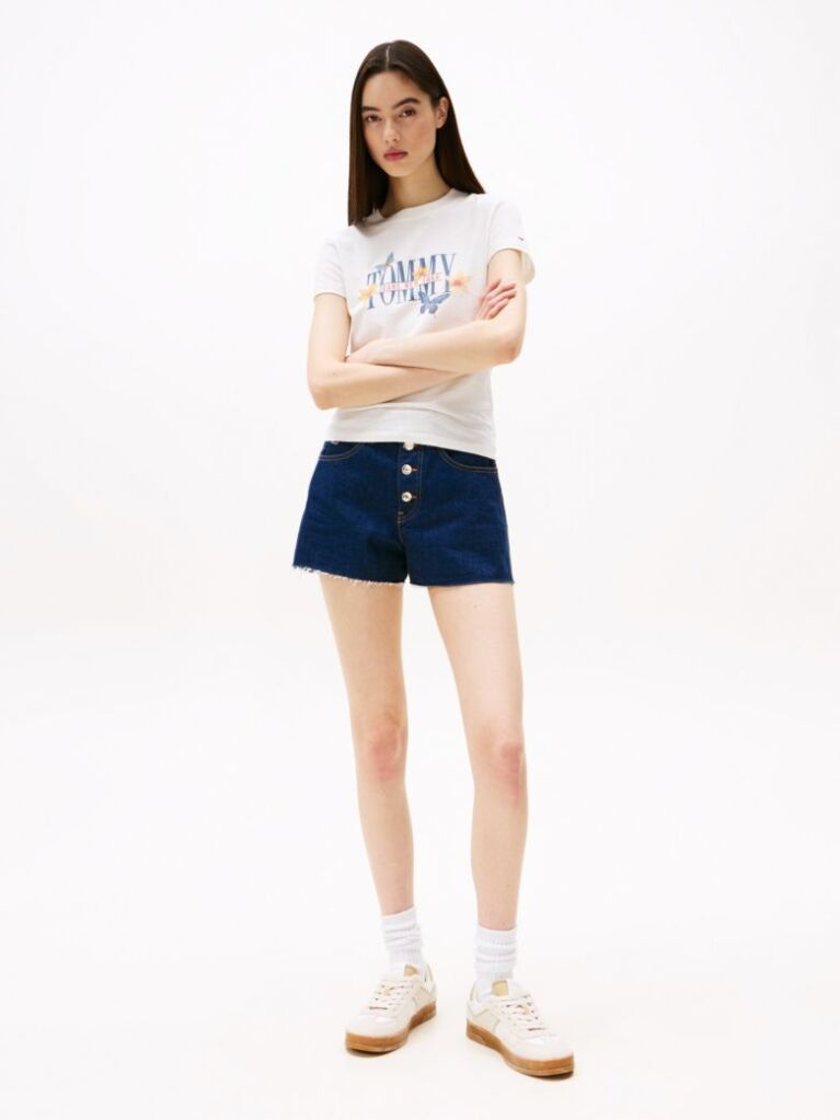 Beige Slim Fit Butterfly T-Shirt  Women