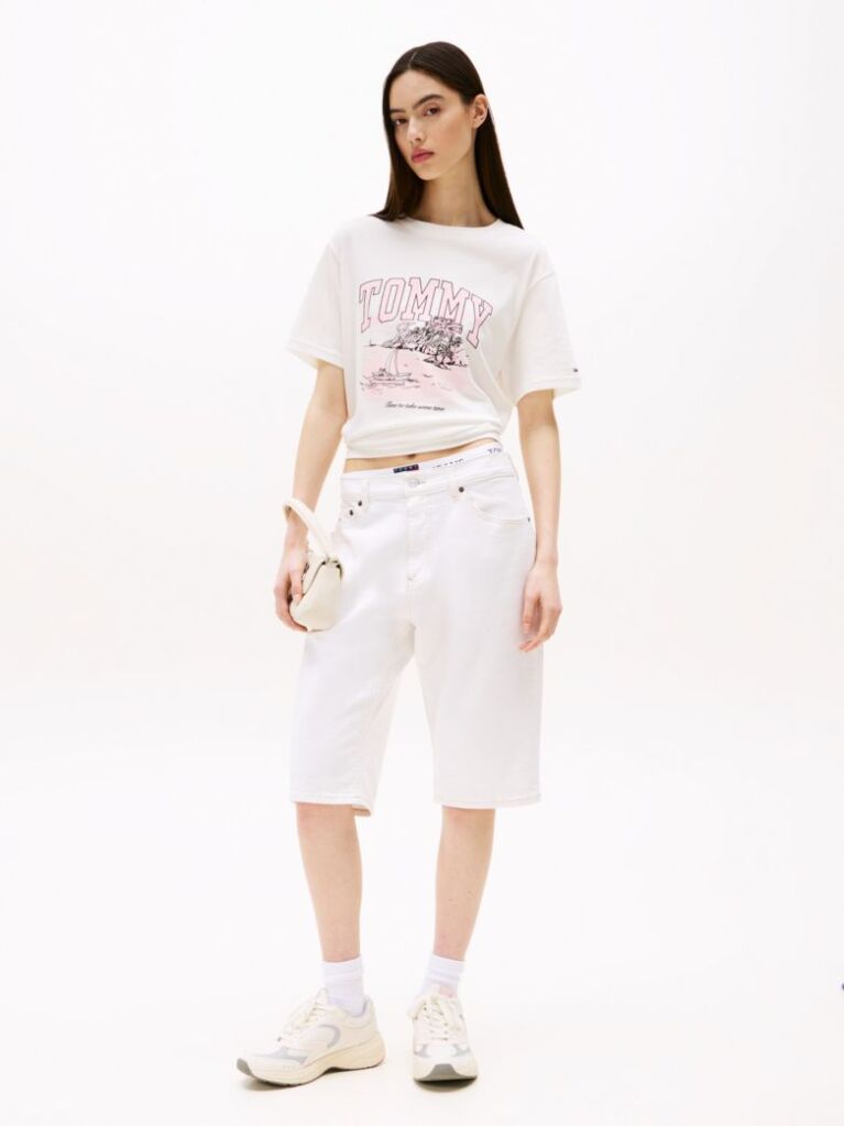 Beige Tropical Graphic Relaxed Fit T-Shirt  Women