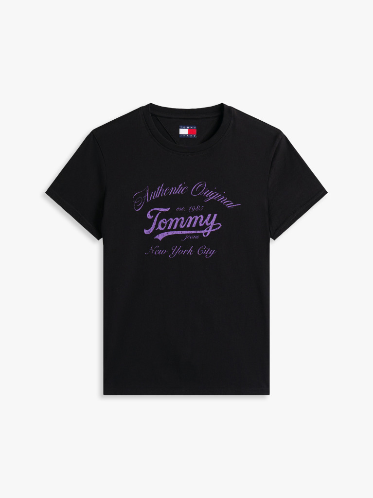Μαύρο Essential T-Shirt Σε Κανονική Γραμμή Με Λογότυπο  Γυναίκες