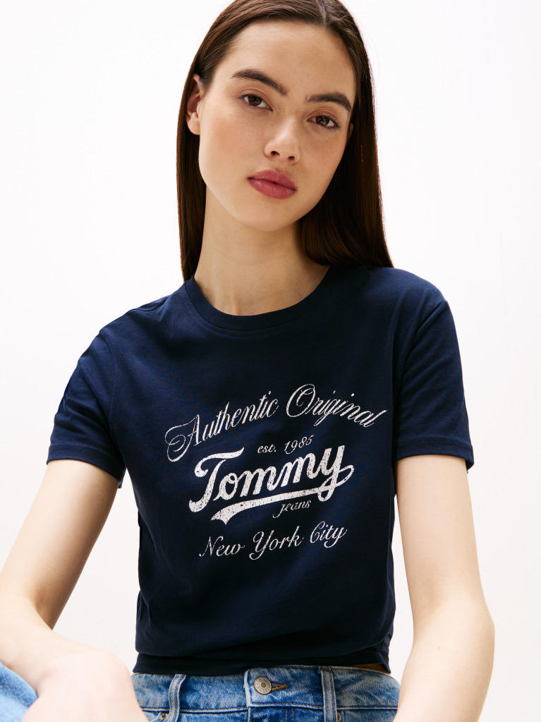Blue Regular Essential Logo Tee  Women