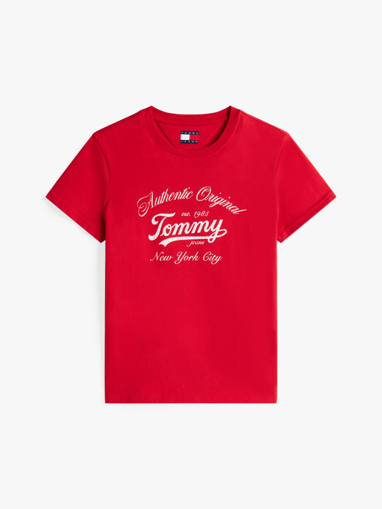 Red Regular Essential Logo Tee  Women
