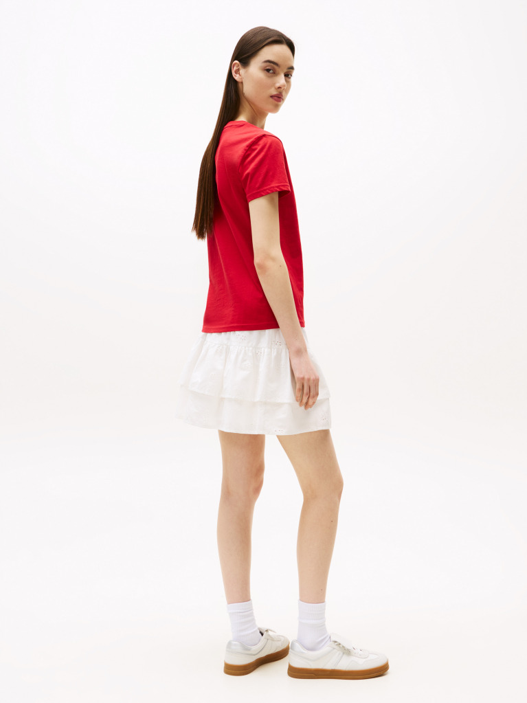 Red Regular Essential Logo Tee  Women