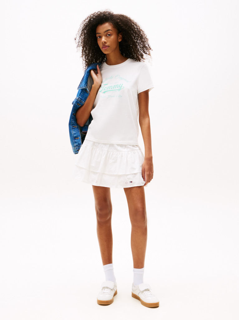 White Regular Essential Logo Tee  Women