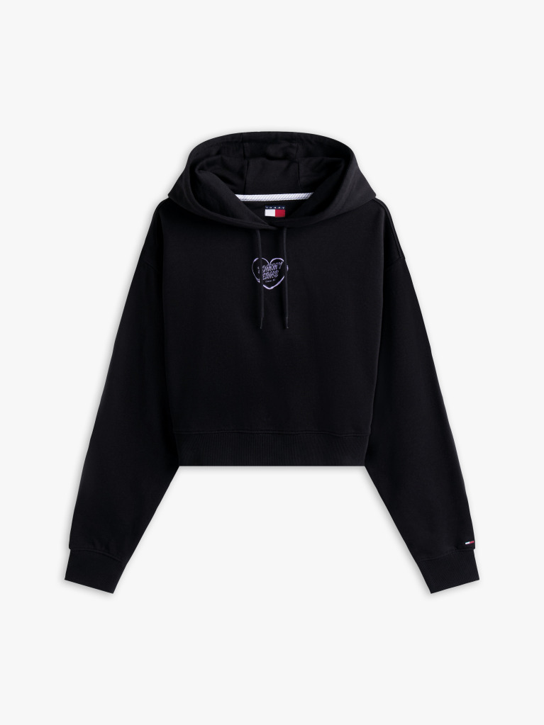 Μαύρο Άνετο Cropped Hoody  Γυναίκες