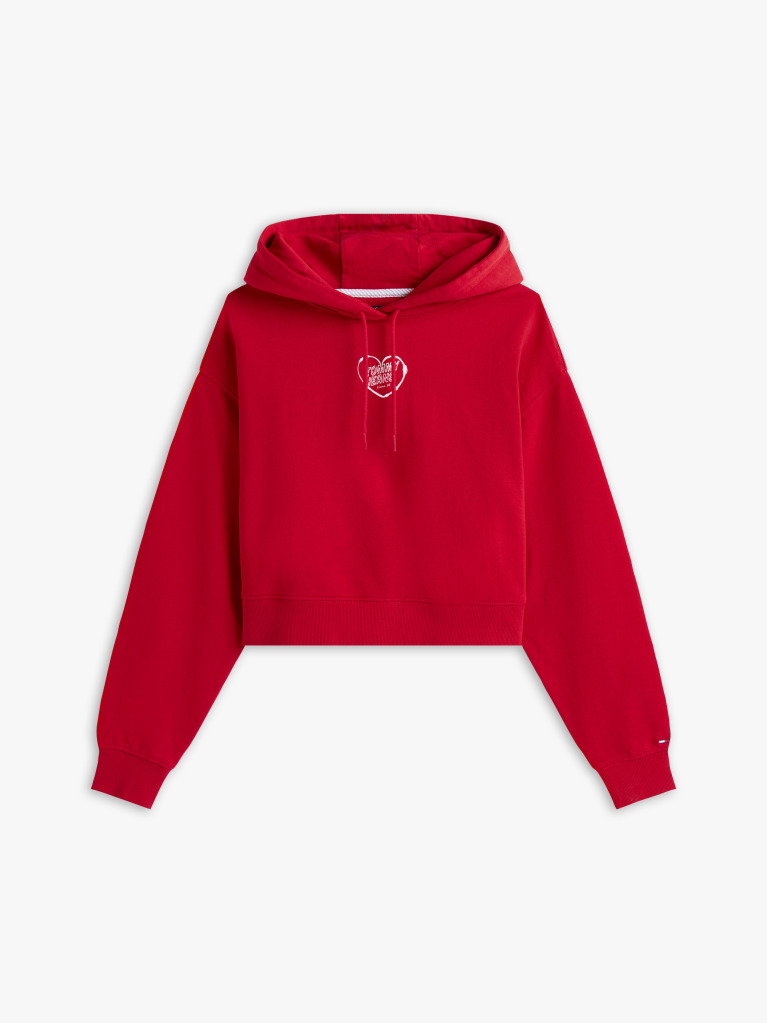 Κόκκινο Άνετο Cropped Hoody  Γυναίκες