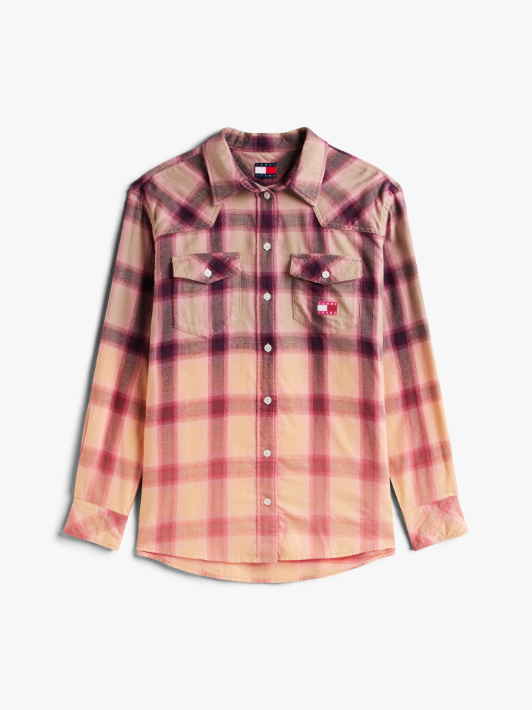 Multi Logo Relaxed Fit Flannel Shirt  Women
