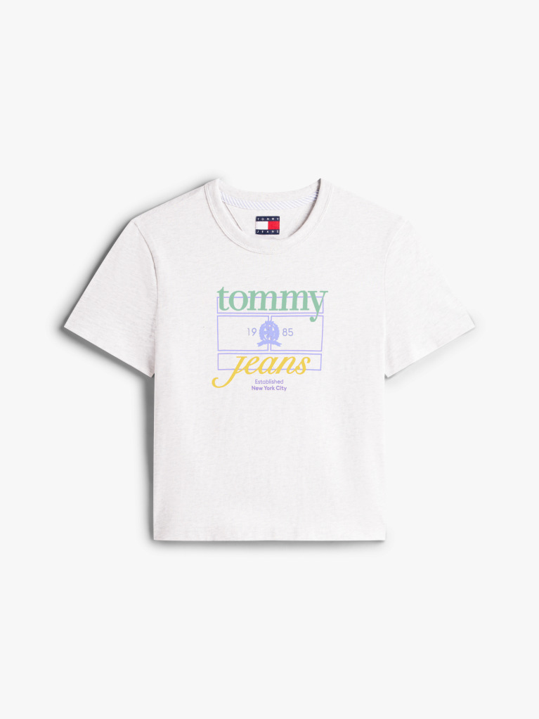 Beige Regular Crest Flag Tee  Women