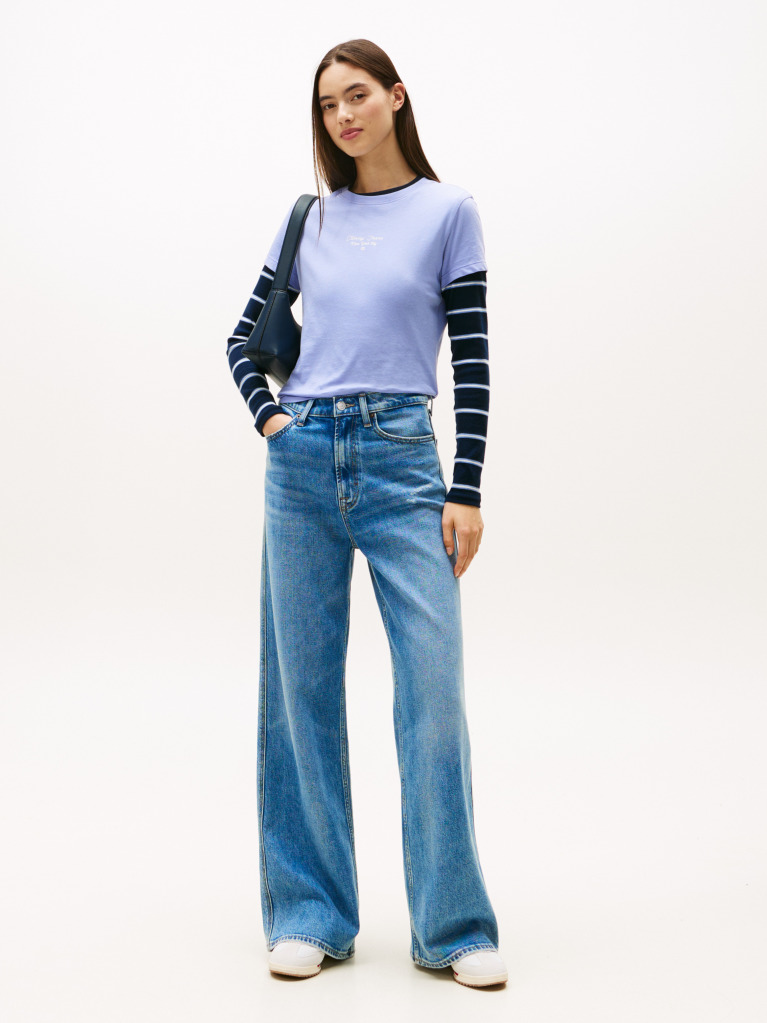 Μπλε Jersey T-Shirt Σε Slim Γραμμή Με Λογότυπο  Γυναίκες