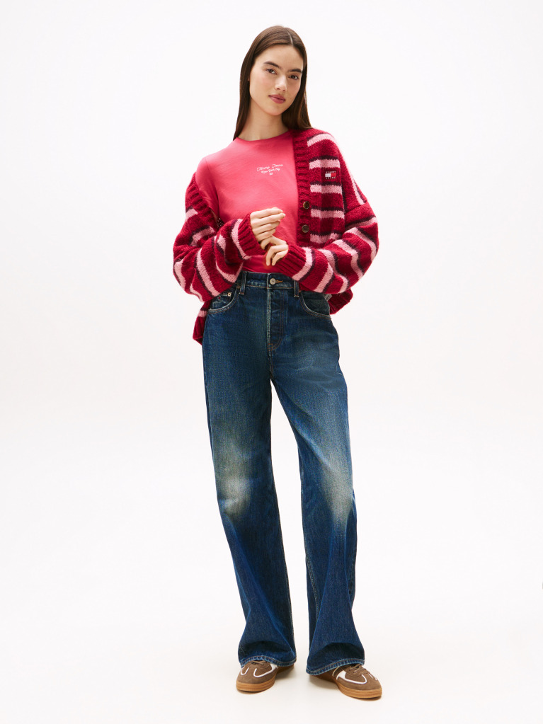 Pink Logo Jersey Slim T-Shirt  Women