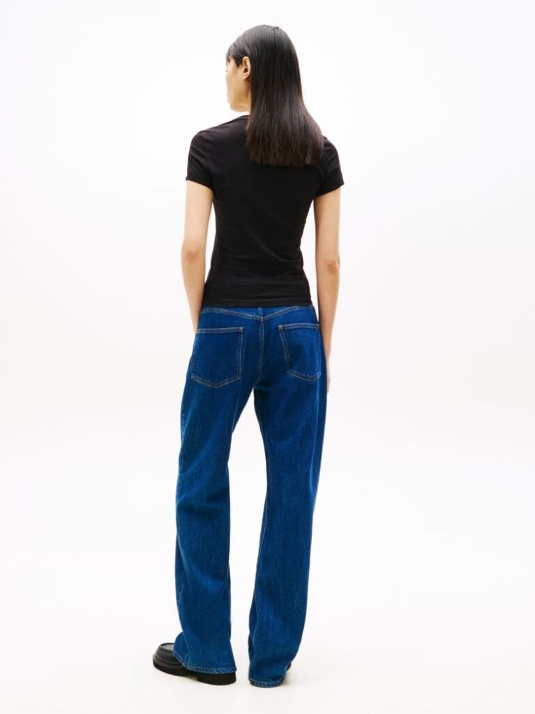 Black Slim Bling Linear Tee  Women